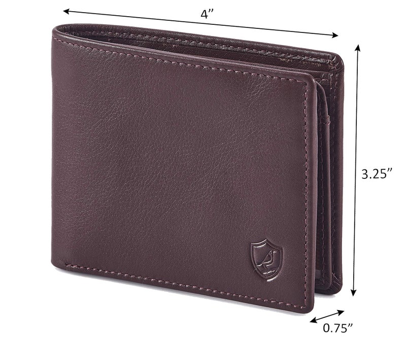 Cochoa Bifold Wallet for Men's Real Genuine Slim Leather RFID Blocking 2 ID Windows Stylish Travel Gift Box (NAPA, CHOCOLATE) - Image 3